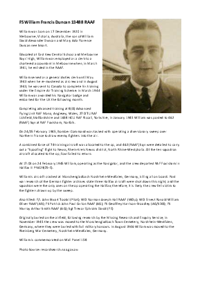 A preview of a PDF biography for Duncan, William Francis